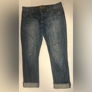 KUT from the Kloth Dark‎ Wash Catherine Boyfriend Cuffed Jeans Women’s Size 14